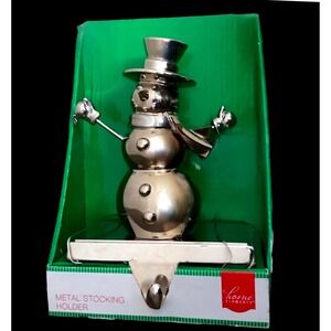 Home Elements Metal Snowman‎ Christmas Holiday Stocking Holder New in Box